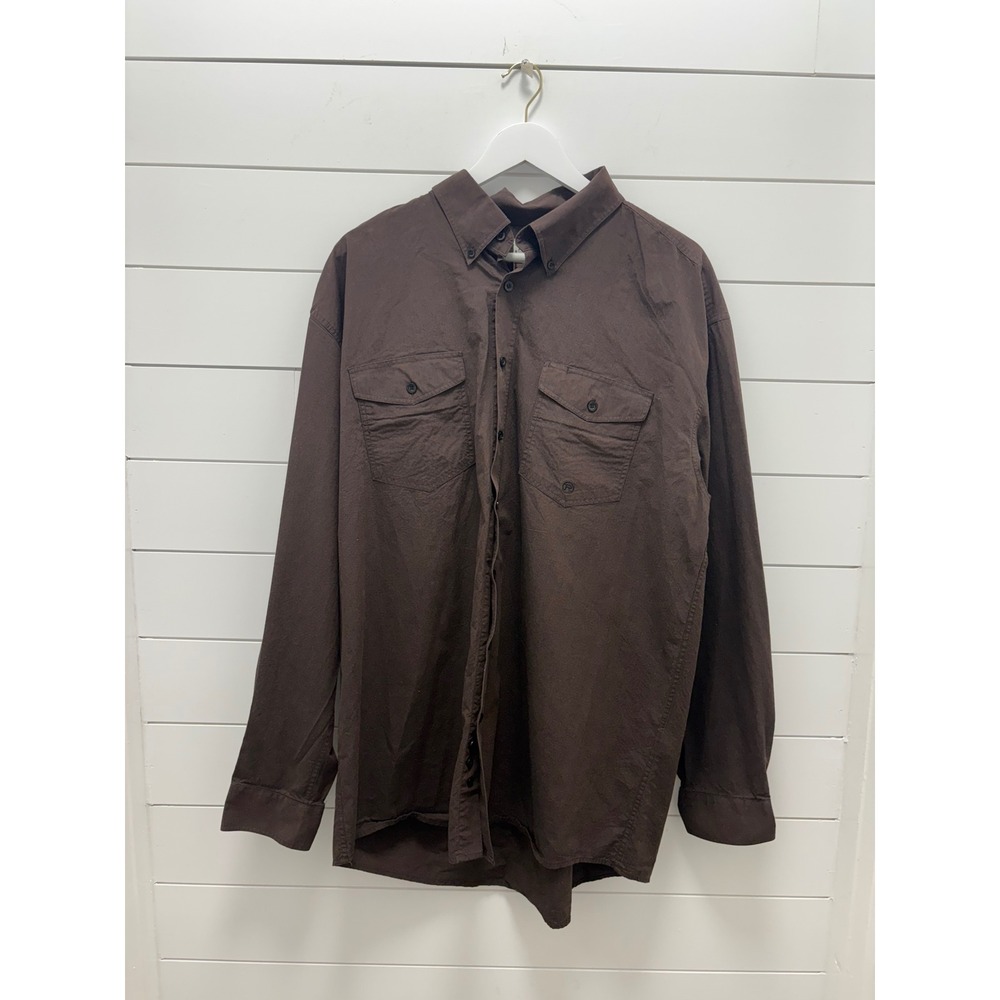 Roper Men's Button up Dark Brown Long Sleeve Size XL Western Country